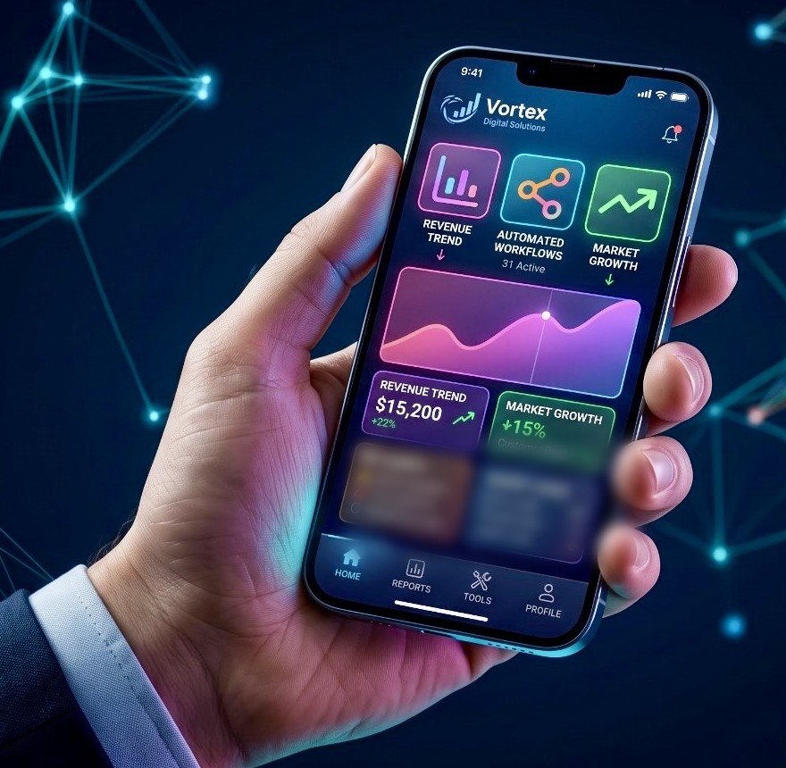 Illustrative operations dashboard on a phone